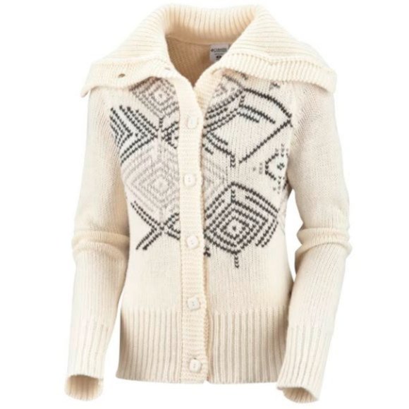 Columbia Fair Isle Chunky Knit Button Up Cardigan Sweater - Picture 1 of 10